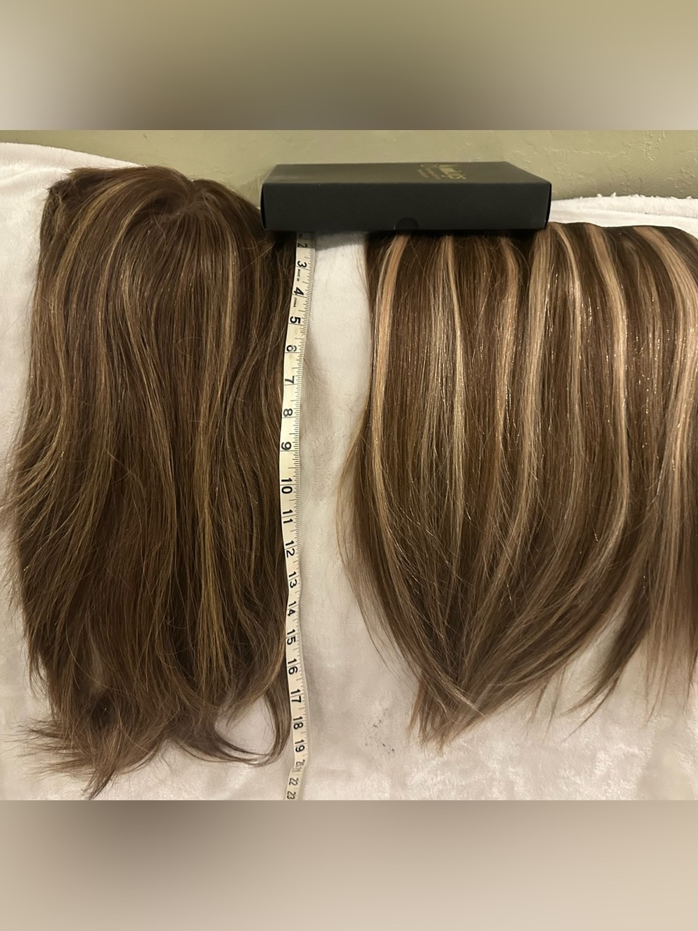 Brown w/Highlights Topper & Halo Extension - all Human Hair! Make Me an Offer!!!